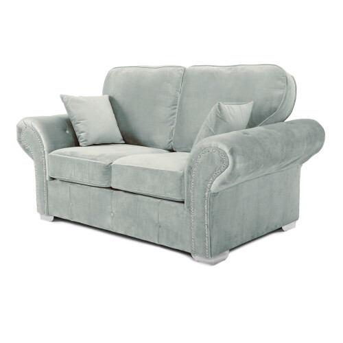 RD Furniture Oakland 2 Seater Sofa Plush Velvet Silver Grey 1