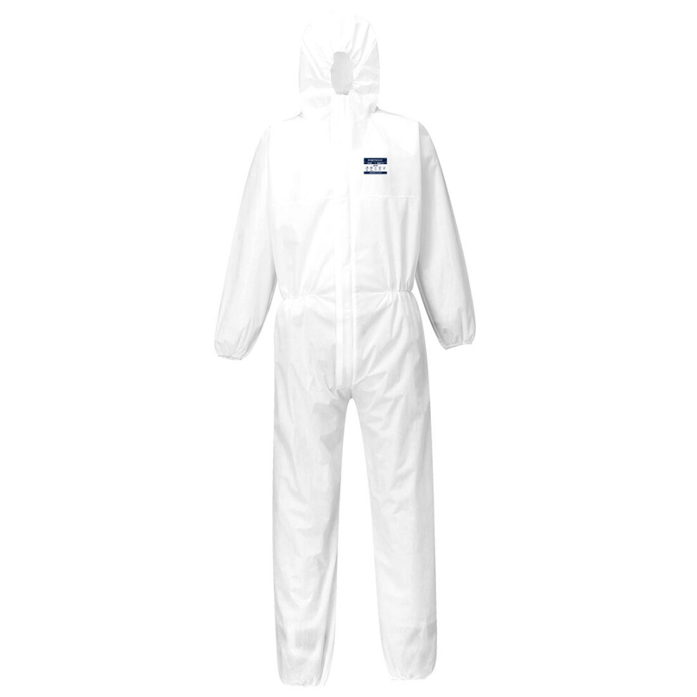 (S, White) Portwest ST30 Type 5/6 Coveralls Disposable 5 Pack