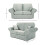 RD Furniture Oakland 2 Seater Sofa Plush Velvet Silver Grey 3
