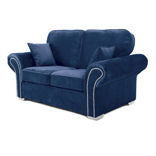 RD Furniture Oakland 2 Seater Sofa Plush Velvet Blue 1