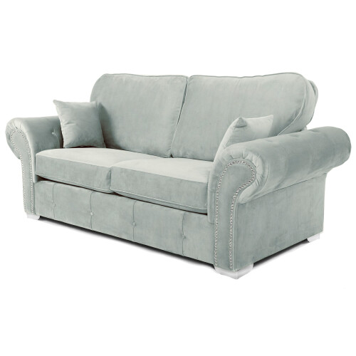 RD Furniture Oakland 3 Seater Sofa Plush Velvet Silver Grey 1