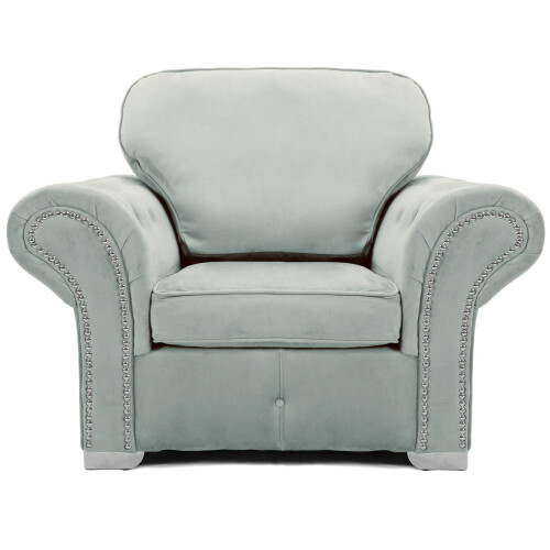 RD Furniture Oakland Armchair Plush Velvet Silver Grey
