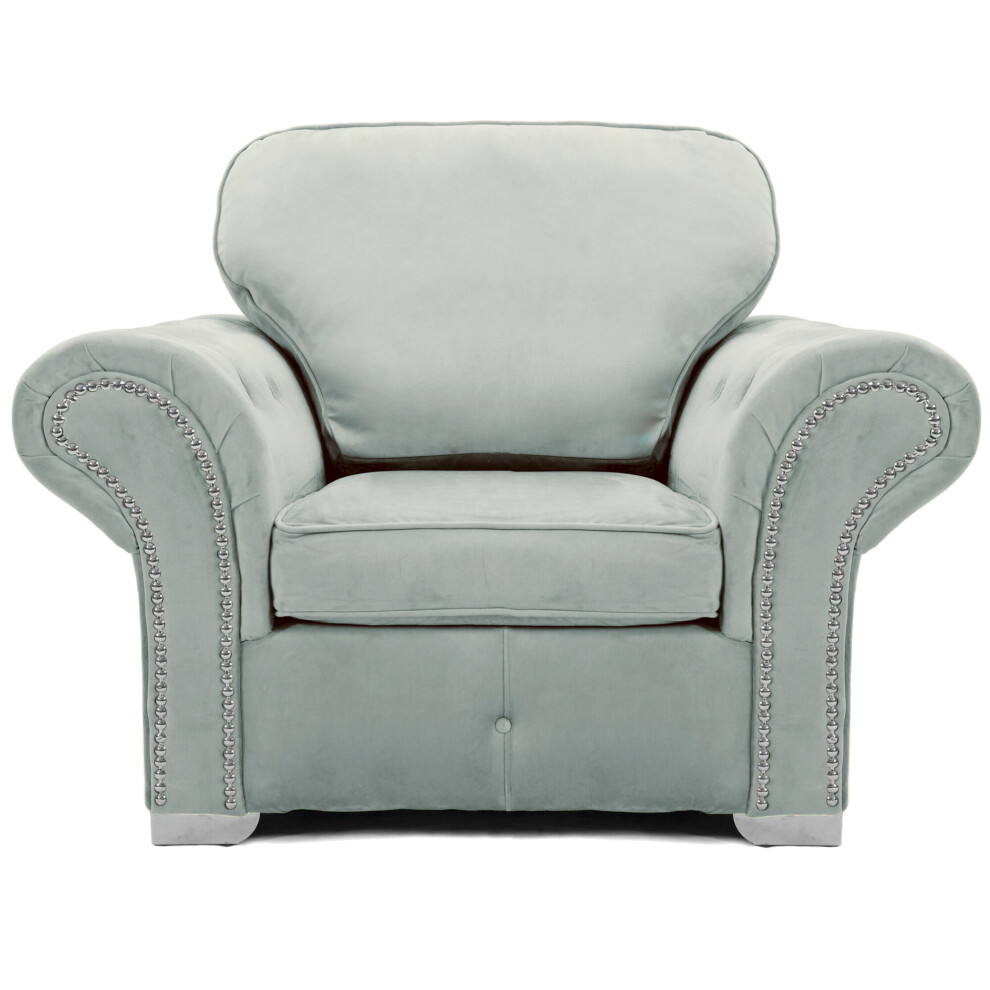 Oakland Armchair Plush Velvet Silver Grey