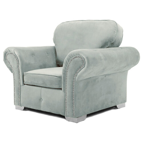 RD Furniture Oakland Armchair Plush Velvet Silver Grey 1