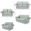 RD Furniture Oakland 3+2 Seater Sofa Set Plush Velvet Silver Grey 3