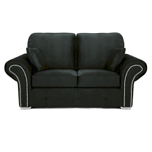 RD Furniture Oakland 2 Seater Sofa Plush Velvet Black