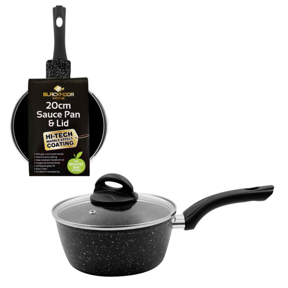 Blackmoor 65820 20cm Non-Stick, Cool Touch Saucepan and Lid / Black