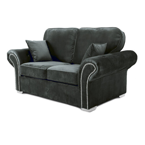 RD Furniture Oakland 2 Seater Sofa Plush Velvet Cosmic Grey 1