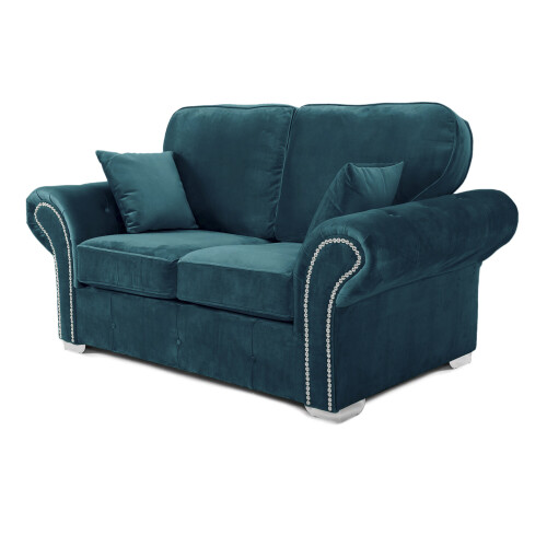 RD Furniture Oakland 2 Seater Sofa Plush Velvet Teal 1