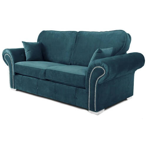 RD Furniture Oakland 3 Seater Sofa Plush Velvet Teal 1