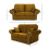 RD Furniture Oakland 2 Seater Sofa Plush Velvet Gold 3