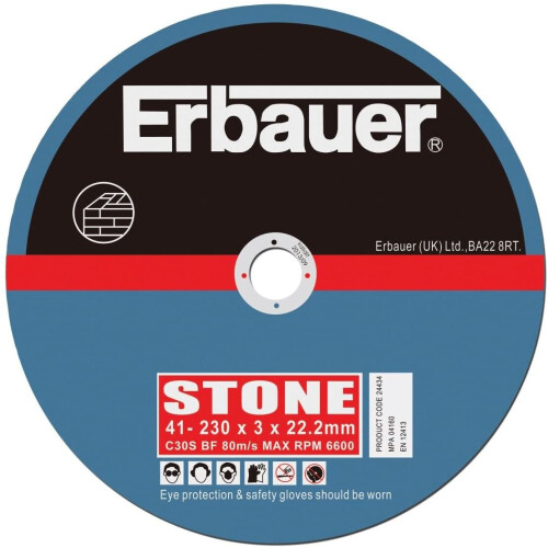 Erbauer ERBAUER STONE CUTTING DISCS 230 X 3 X 22.23MM (5 PACK)