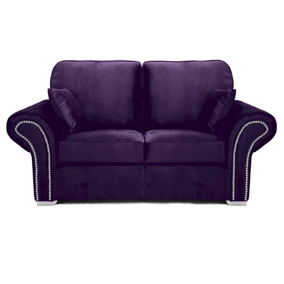 Oakland 2 Seater Sofa Plush Velvet Purple