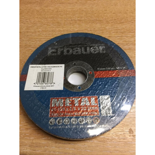 Erbauer ERBAUER METAL CUTTING DISC 125 2.5 X 22 BORE PACK OF 5