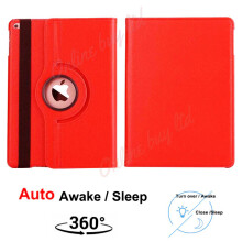 (iPad 10.2 (2021) 9th Gen, Red) For Apple iPad 10.2 inch 9th, 8th, 7th Generation 2020, 2019 Leather 360 Rotating Smart Stand Case Cover For New iPad 2021