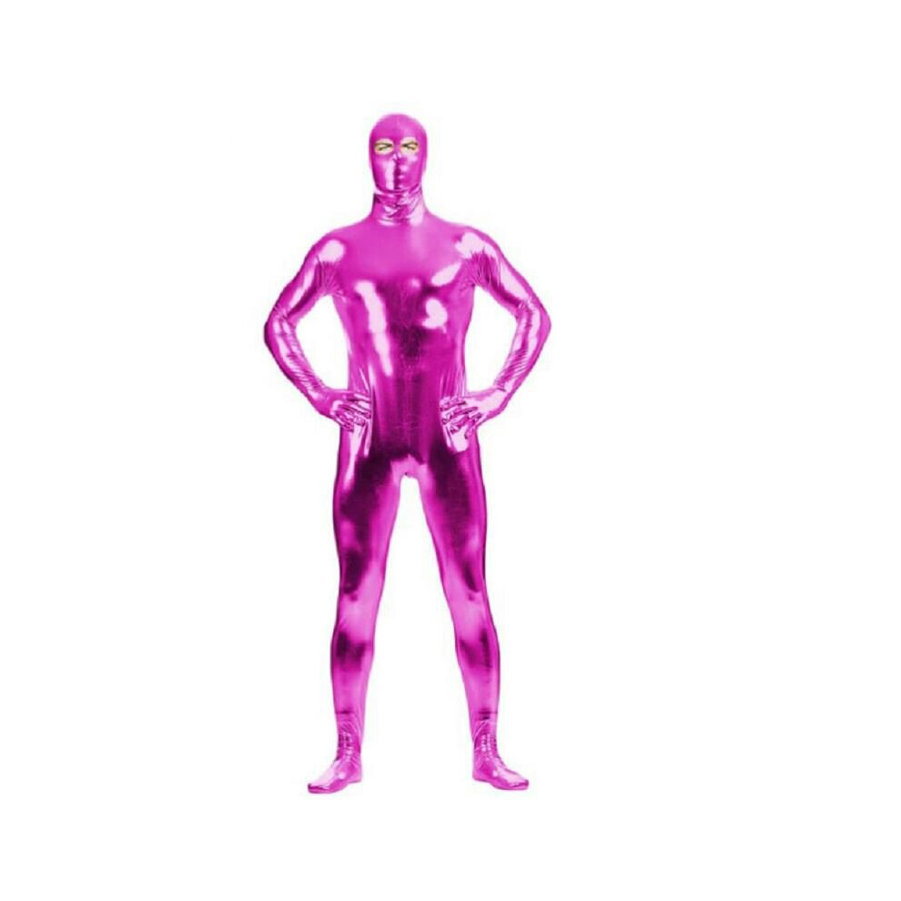 (Rose red, L(Tag L=US S)) Man's Spandex Lycra Bodysuit Second Skin Tight Suit Custom Party Cosplay Costume