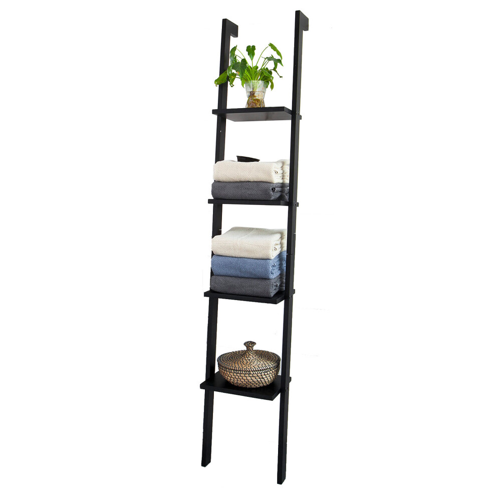 SoBuy® FRG15-SCH, 4 Tiers Ladder Shelf Wall Shelf Bookcase Storage Display Shelving