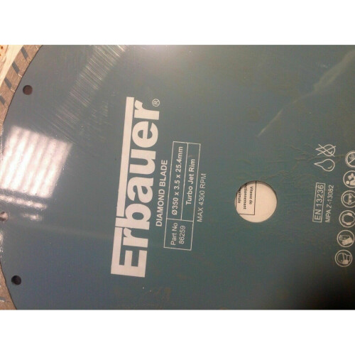 Erbauer Erbauer Turbo Jet Diamond Ceramic and Tile Blade 350 x 25.4mm 1