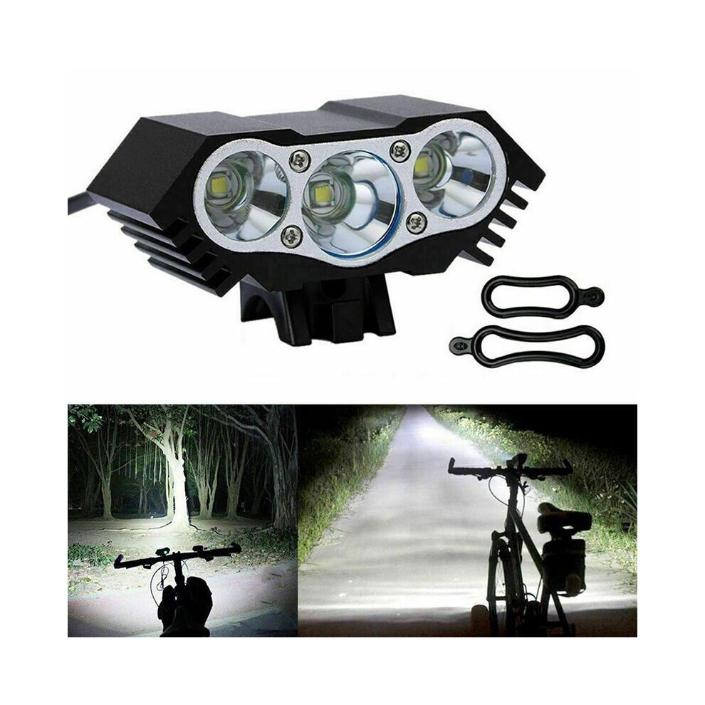 3 X Cree Xm-L T6 Led Bicycle Bike Usb Head Head Lamp Torch Flash Light