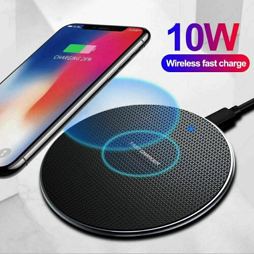 (Black ) Luxury Qi Fast Wireless Charging Pad For iPhone 2