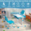 Costway Kids Study Desk Chair Set Height Adjustable w/Book Stand LED Light 2