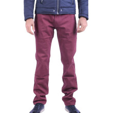 (W36 L33) ARMANI COLLEZIONI SCPJ15 Mens Chino Trousers Regular Cotton Stretch Maroon Pants