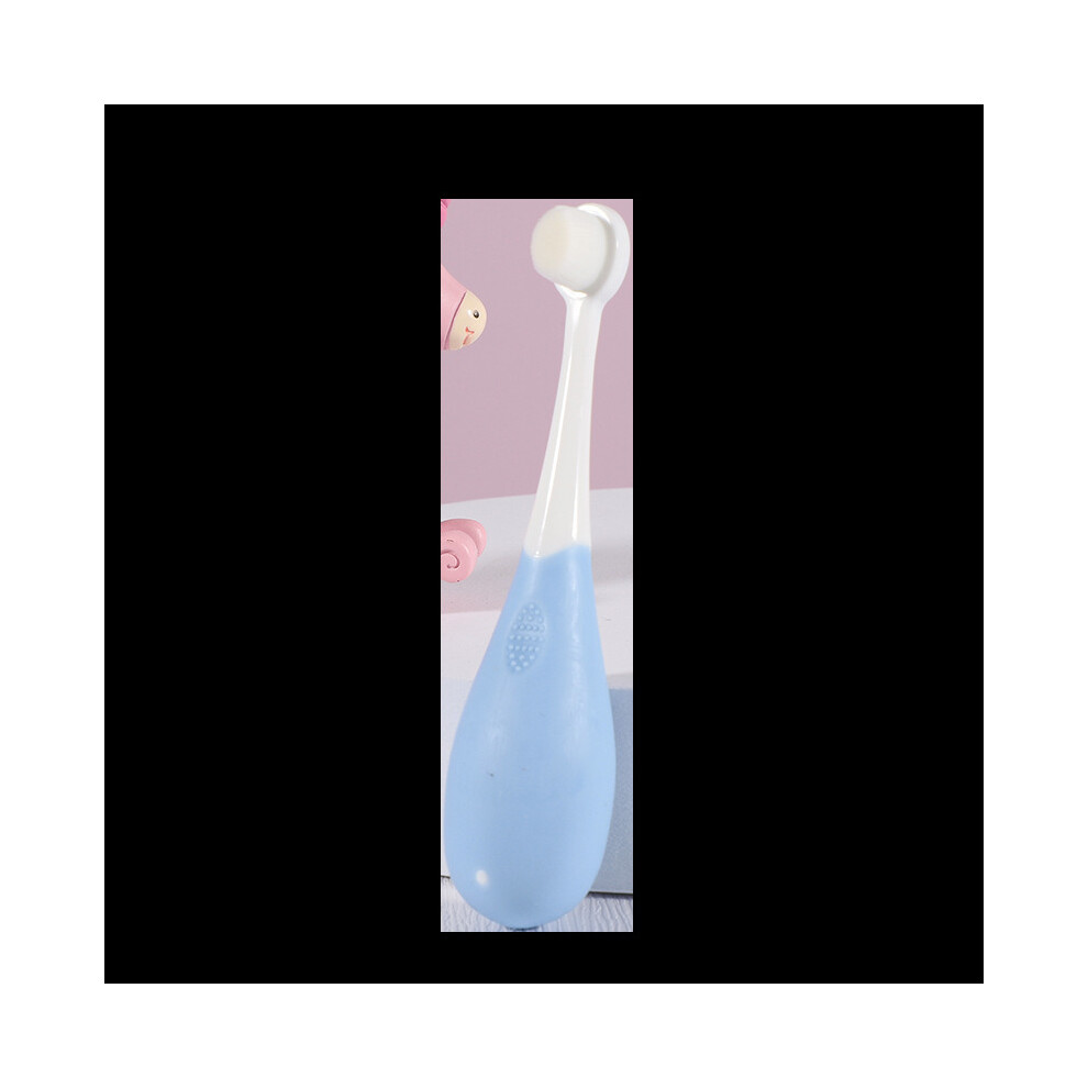 (Blue) Soft Baby Infant Silicone Toothbrush Micro Bristle Toddler Brush Oral Teeth Care