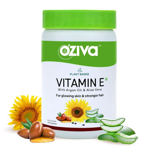 Oziva Plant Based Natural Vitamin E   30 Green Capsules 1