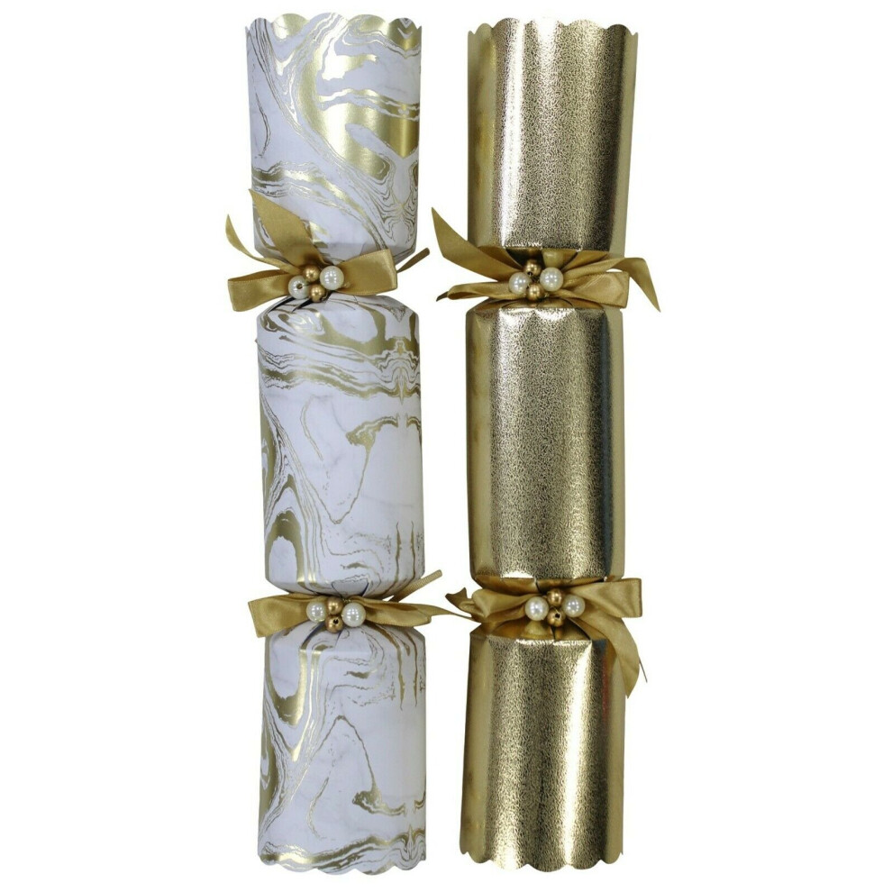 Exquisite Christmas Crackers Harvey Mason Extra Large 13.5" Gold Marble Design