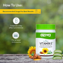 Oziva Plant Based Natural Vitamin E   30 Green Capsules
