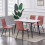MCC (Pink, 2) MCC Faux Matte Suede Leather Dining Chairs 2