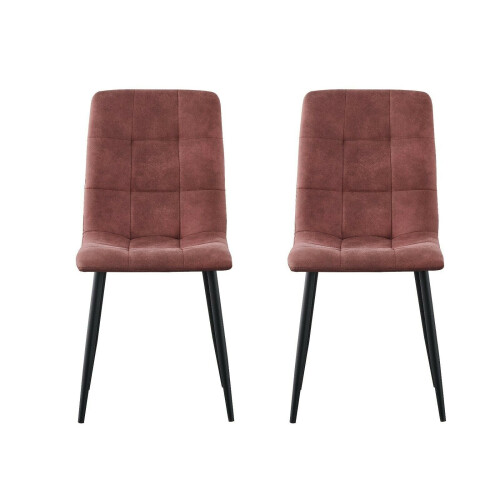 MCC (Pink, 2) MCC Faux Matte Suede Leather Dining Chairs 2