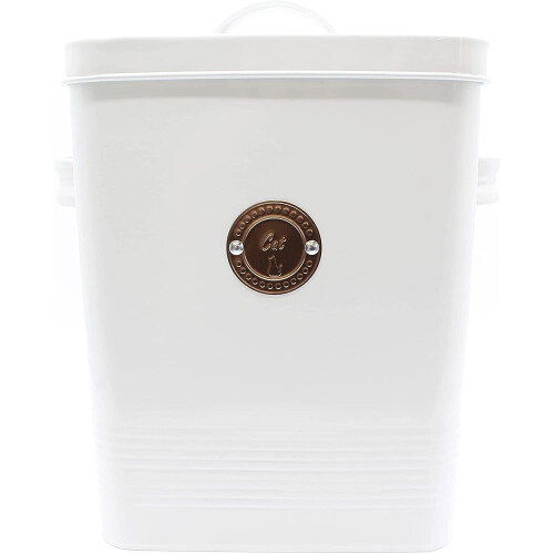 Cat Food Biscuit Tin Metal Grey