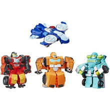 Playskool Heroes Transformers Rescue Bots Academy Academy Rescue Team Pack, 4 Collectible 4.5-inch Converting Action Figures, Toys for Kids Ages 3 and