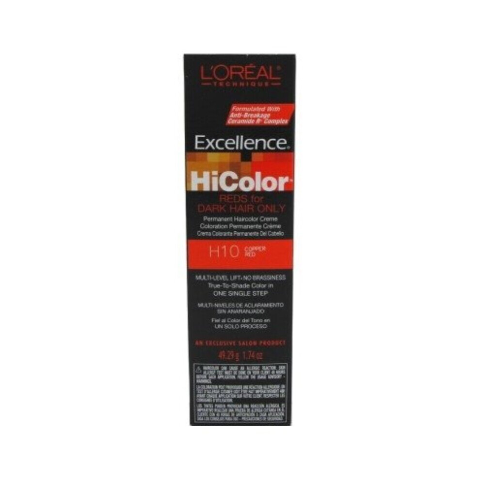 L’oréal Paris Loreal Excellence Hicolor H10 Tube Copper 1.74 Ounce 51Ml 6 Pack Red