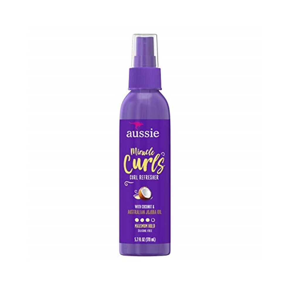 Aussie Miracle Curls Refresher Spray Gel With Coconut & Jojoba Oil 5.7 Fl oz, 4.272 Fl oz