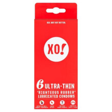 Here We Flo, XO! Ultra-Thin, Oikea Kumi, 6 Condoms