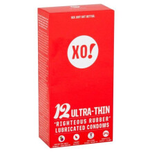 Here We Flo, XO ! Ultra-Fin, Préservatifs Lubrifiés en Caoutchouc Righteous, Non Parfumés, 12 Préservatifs