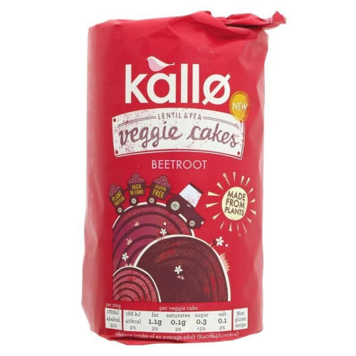 Kallo Foods | Beetroot Veggie Cakes | 1 x 122g