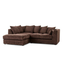 (Chocolate, Left Hand) Porto Jumbo Cord Corner Sofa