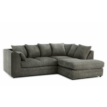 (Grey, Right Hand) Porto Jumbo Cord Corner Sofa