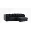 Furniture 786 (Black, Right Hand) Porto Jumbo Cord Corner Sofa 1