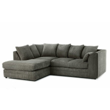 (Grey, Left Hand) Porto Jumbo Cord Corner Sofa