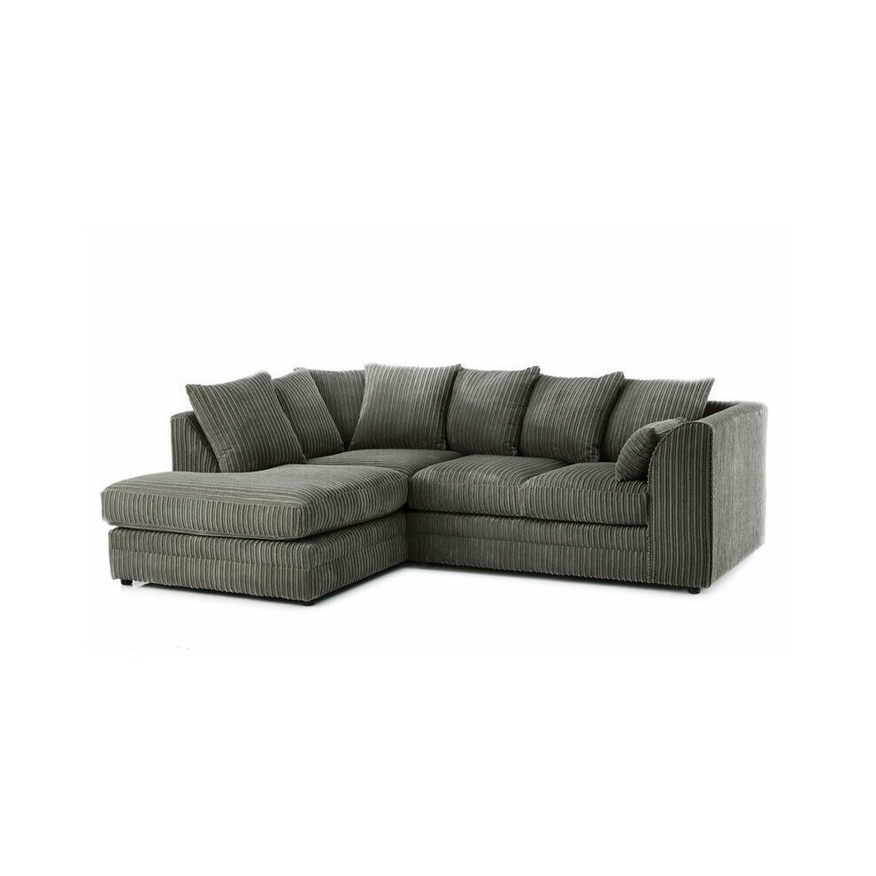 Furniture 786 (, Left Hand) Porto Jumbo Cord Corner Sofa Grey