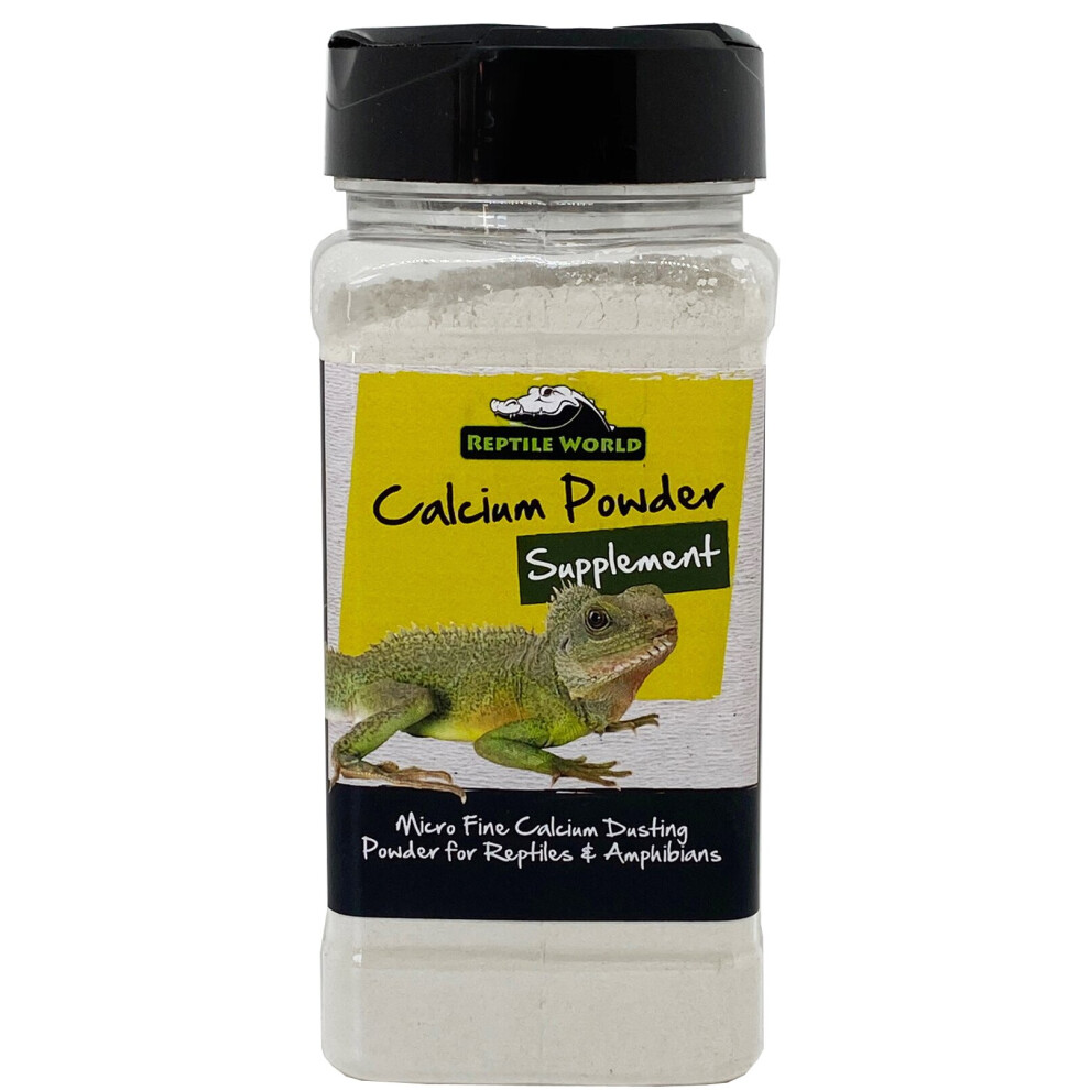 (500ml) Reptile World Calcium Dusting Powder - Tortoise, Bearded Dragon, Shaker Tub