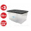 3 x 50 LITRE PLASTIC STORAGE BOX, QUALITY CONTAINER WITH BLACK LID 1