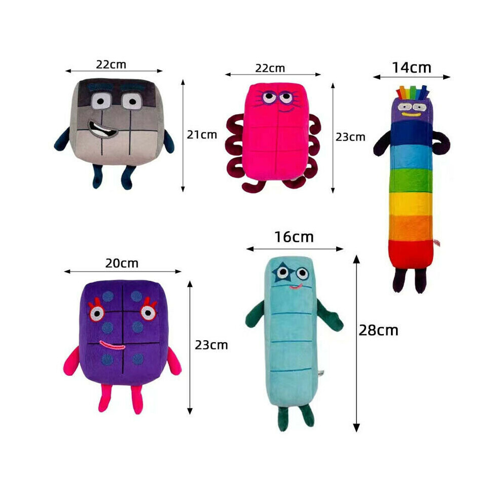(5PCS/SET) Numberblocks Plush Doll Educational Stuffed Toys