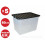 5 x 80 LITRE PLASTIC STORAGE BOX - X LARGE -STRONG CONTAINER BLACK LID 1