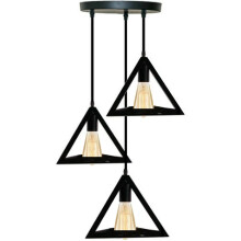 3 Head Modern Retro Industrial Triangle Shaped Ceiling