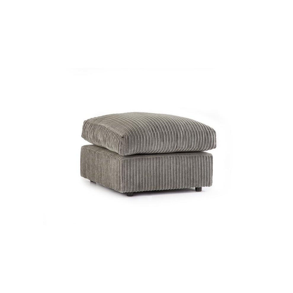 (Grey) Jumbo Cord Fabric Footstool